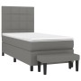 Cama box spring con colchón tela gris oscuro 100x200 cm de vidaXL, Camas y somieres - Ref: Foro24-3136574, Precio: 393,75 €, ...