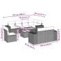 Set muebles jardín 9 pzas y cojines ratán sintético gris claro