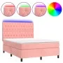 Boxspringbett mit Matratze und LED-Rosa-Samt 140x200 cm von vidaXL, Betten und Lattenroste - Ref: Foro24-3136310, Preis: 517,...