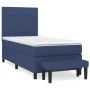 Box spring bed with blue fabric mattress 100x200 cm by vidaXL, Beds and slatted bases - Ref: Foro24-3136579, Price: 389,79 €,...