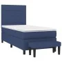 Box spring bed with blue fabric mattress 100x200 cm by vidaXL, Beds and slatted bases - Ref: Foro24-3136579, Price: 389,79 €,...