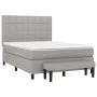 Box spring bed with light gray fabric mattress 140x190 cm by vidaXL, Beds and slatted bases - Ref: Foro24-3136589, Price: 545...