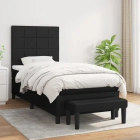Box spring bed with black fabric mattress 100x200 cm by vidaXL, Beds and slatted bases - Ref: Foro24-3136575, Price: 366,30 €...