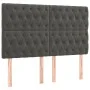 Box spring bed with mattress and LED dark gray velvet 140x200 cm by vidaXL, Beds and slatted bases - Ref: Foro24-3136306, Pri...