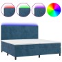 Boxspringbett mit Matratze und LED dunkelblauem Samt 200x200 cm von vidaXL, Betten und Lattenroste - Ref: Foro24-3136027, Pre...