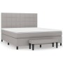 Box spring bed with light gray fabric mattress 160x200 cm by vidaXL, Beds and slatted bases - Ref: Foro24-3136605, Price: 593...