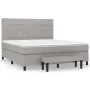 Cama box spring con colchón tela gris claro 160x200 cm de vidaXL, Camas y somieres - Ref: Foro24-3136605, Precio: 582,25 €, D...