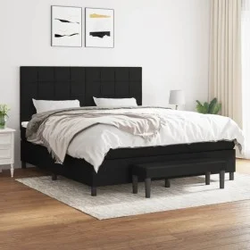 Box spring bed with black fabric mattress 180x200 cm by vidaXL, Beds and slatted bases - Ref: Foro24-3136615, Price: 642,72 €...