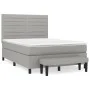 Box spring bed with light gray fabric mattress 140x190 cm by vidaXL, Beds and slatted bases - Ref: Foro24-3136669, Price: 548...