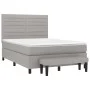 Box spring bed with light gray fabric mattress 140x190 cm by vidaXL, Beds and slatted bases - Ref: Foro24-3136669, Price: 548...