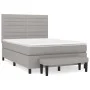Cama box spring con colchón tela gris claro 140x200 cm de vidaXL, Camas y somieres - Ref: Foro24-3136677, Precio: 510,44 €, D...