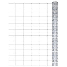 Valla de jardín de acero galvanizado plateado 50x1,25 m en Paneles de vallas | Comprar online en Foro24