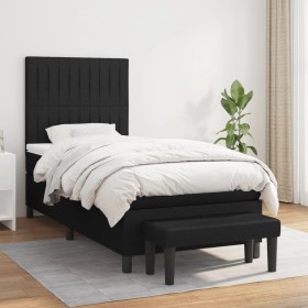 Boxspringbett mit schwarzer Stoffmatratze 90x190 cm von vidaXL, Betten und Lattenroste - Ref: Foro24-3136719, Preis: 348,43 €...