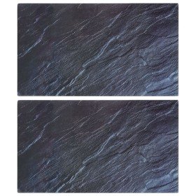 Tablas de cortar 2 uds patrón de piedra natural vidrio templado
