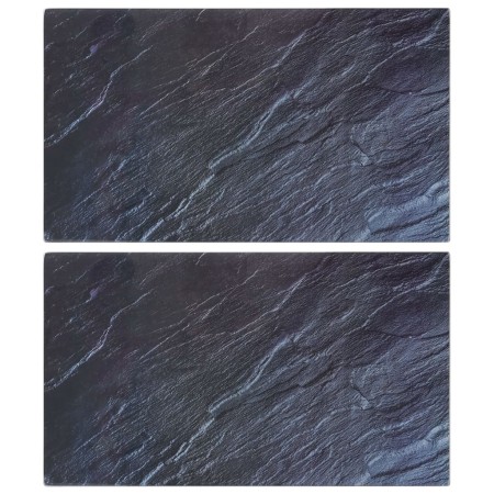 Tablas de cortar 2 uds patrón de piedra natural vidrio templado