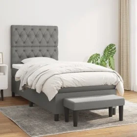 Box spring bed with dark gray fabric mattress 80x200 cm by vidaXL, Beds and slatted bases - Ref: Foro24-3136790, Price: 388,8...