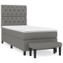Cama box spring con colchón tela gris oscuro 80x200 cm de vidaXL, Camas y somieres - Ref: Foro24-3136790, Precio: 352,93 €, D...