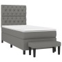 Cama box spring con colchón tela gris oscuro 80x200 cm de vidaXL, Camas y somieres - Ref: Foro24-3136790, Precio: 352,93 €, D...