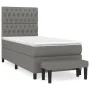 Box spring bed with dark gray fabric mattress 90x190 cm by vidaXL, Beds and slatted bases - Ref: Foro24-3136798, Price: 363,9...