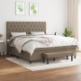 Box spring bed with taupe gray fabric mattress 160x200 cm by vidaXL, Beds and slatted bases - Ref: Foro24-3136849, Price: 675...