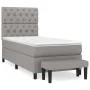Box spring bed with light gray fabric mattress 80x200 cm by vidaXL, Beds and slatted bases - Ref: Foro24-3136789, Price: 343,...