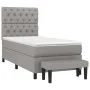 Box spring bed with light gray fabric mattress 80x200 cm by vidaXL, Beds and slatted bases - Ref: Foro24-3136789, Price: 343,...