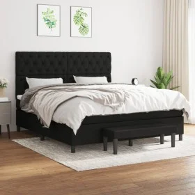 Box spring bed with black fabric mattress 160x200 cm by vidaXL, Beds and slatted bases - Ref: Foro24-3136847, Price: 663,00 €...