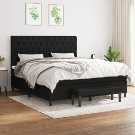 Cama box spring con colchón tela negro 160x200 cm de vidaXL, Camas y somieres - Ref: Foro24-3136847, Precio: 649,99 €, Descue...