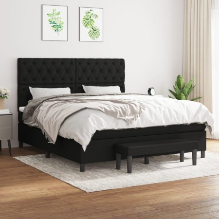 Boxspringbett mit schwarzer Stoffmatratze 160x200 cm von vidaXL, Betten und Lattenroste - Ref: Foro24-3136847, Preis: 649,99 ...