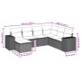 Set sofás de jardín 7 piezas y cojines ratán sintético beige