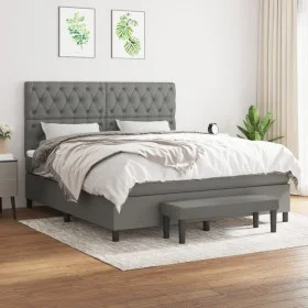 Box spring bed with dark gray fabric mattress 160x200 cm by vidaXL, Beds and slatted bases - Ref: Foro24-3136846, Price: 630,...