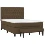 Cama box spring con colchón tela marrón oscuro 140x190 cm de vidaXL, Camas y somieres - Ref: Foro24-3136832, Precio: 555,18 €...