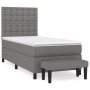 Box spring bed with dark gray fabric mattress 90x190 cm by vidaXL, Beds and slatted bases - Ref: Foro24-3136878, Price: 371,8...