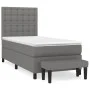 Box spring bed with dark gray fabric mattress 90x190 cm by vidaXL, Beds and slatted bases - Ref: Foro24-3136878, Price: 362,9...