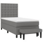 Box spring bed with dark gray fabric mattress 90x190 cm by vidaXL, Beds and slatted bases - Ref: Foro24-3136878, Price: 371,8...
