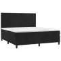 Box spring bed with mattress and LED black velvet 160x200 cm by vidaXL, Beds and slatted bases - Ref: Foro24-3136253, Price: ...
