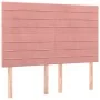 Box spring bed with mattress and LED pink velvet 140x190 cm by vidaXL, Beds and slatted bases - Ref: Foro24-3136184, Price: 4...