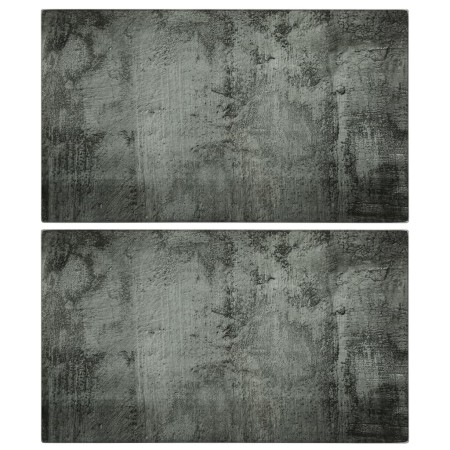 Tablas de cortar 2 uds con diseño de hormigóno vidrio templado