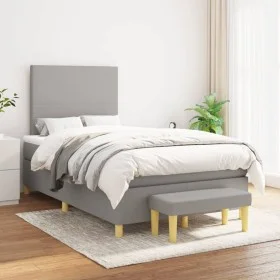Box spring bed with light gray fabric mattress 120x200 cm by vidaXL, Beds and slatted bases - Ref: Foro24-3136981, Price: 441...