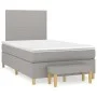 Cama box spring con colchón tela gris claro 120x200 cm de vidaXL, Camas y somieres - Ref: Foro24-3136981, Precio: 441,44 €, D...