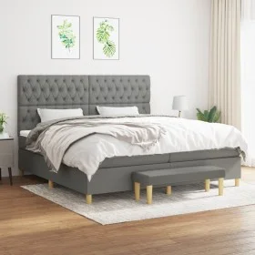 Box spring bed with dark gray fabric mattress 200x200 cm by vidaXL, Beds and slatted bases - Ref: Foro24-3137422, Price: 723,...
