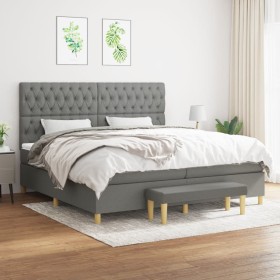 Cama box spring con colchón tela gris oscuro 200x200 cm de vidaXL, Camas y somieres - Ref: Foro24-3137422, Precio: 734,91 €, ...