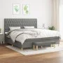 Box spring bed with dark gray fabric mattress 200x200 cm by vidaXL, Beds and slatted bases - Ref: Foro24-3137422, Price: 723,...