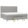 Box spring bed with light gray fabric mattress 200x200 cm by vidaXL, Beds and slatted bases - Ref: Foro24-3137421, Price: 729...