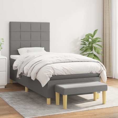 Box spring bed with dark gray fabric mattress 80x200 cm by vidaXL, Beds and slatted bases - Ref: Foro24-3137110, Price: 352,9...