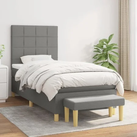 Box spring bed with dark gray fabric mattress 80x200 cm by vidaXL, Beds and slatted bases - Ref: Foro24-3137110, Price: 358,0...