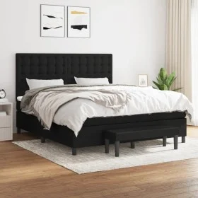 Box spring bed with black fabric mattress 180x200 cm by vidaXL, Beds and slatted bases - Ref: Foro24-3136935, Price: 662,58 €...