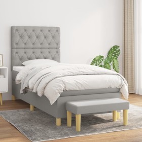 Boxspringbett mit hellgrauer Stoffmatratze 80x200 cm von vidaXL, Betten und Lattenroste - Ref: Foro24-3137349, Preis: 355,24 ...