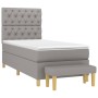 Cama box spring con colchón tela gris claro 80x200 cm de vidaXL, Camas y somieres - Ref: Foro24-3137349, Precio: 355,92 €, De...