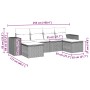 Set de sofás de jardín 6 pzas y cojines ratán sintético gris